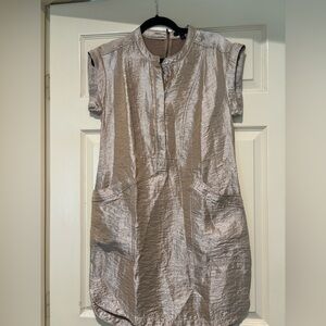 J. Crew Textured Gold Midi Dress